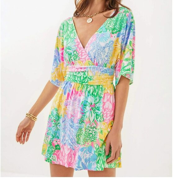 Lilly Pulitzer Parigi Knit Skort Romper in "Bright Delight Patch" NWT - Medium - Picture 1 of 2